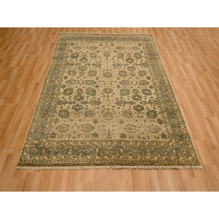 4'10" x 6'8" New Hand Knotted Brown Wool Rectangle Oriental Rug - MOA10276204