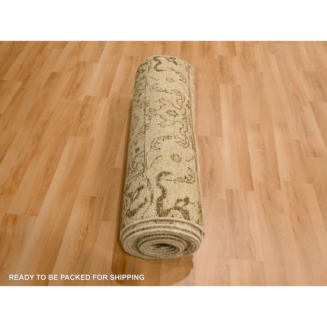 2'4" x 19'11" New Hand Knotted Brown Wool Runner Oriental Rug - MOA10276207
