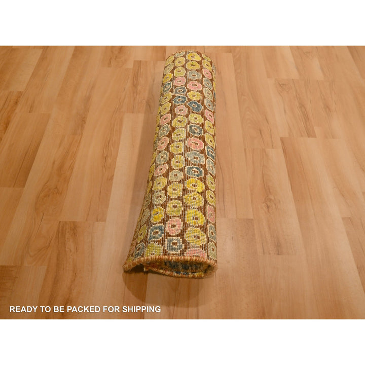 2'0" x 3'0" New Hand Knotted Yellow Sari Silk Rectangle Oriental Rug - MOA10276208
