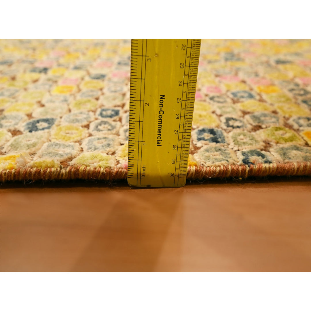 2'0" x 3'0" New Hand Knotted Yellow Sari Silk Rectangle Oriental Rug - MOA10276209