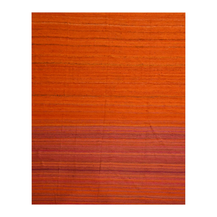 8'0" x 10'1" New Hand Knotted Orange Wool & Sari Silk Rectangle Oriental Rug - MOA10276210
