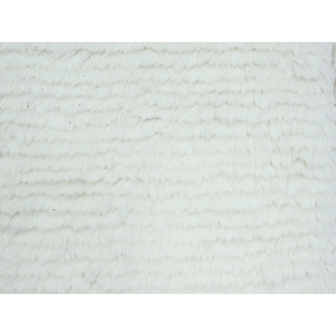 10'1" x 14'0" New Hand Knotted Ivory Wool Rectangle Oriental Rug - MOA10276211