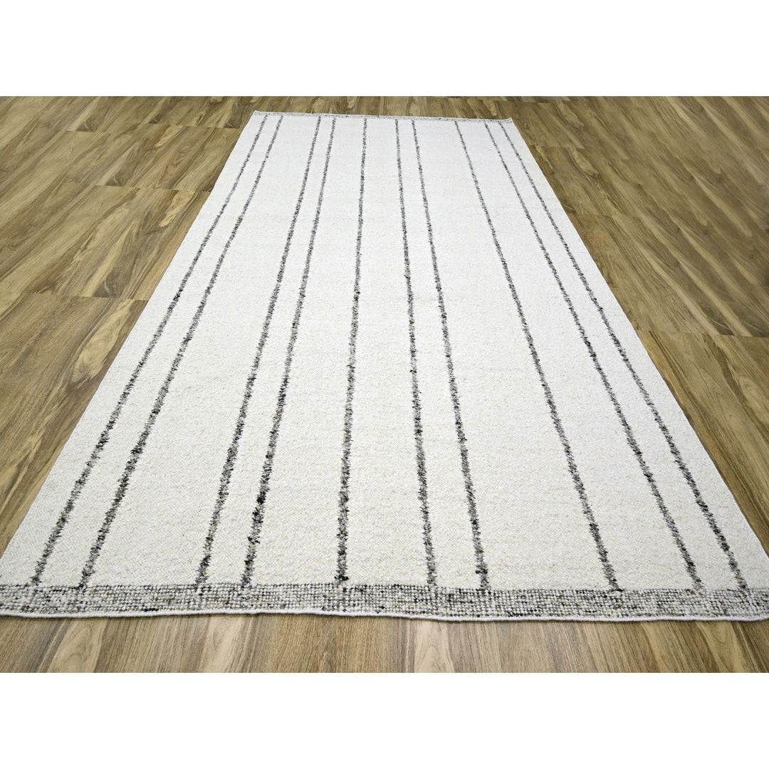 10'0" x 14'0" New Hand Knotted Ivory Wool Rectangle Oriental Rug - MOA10276212