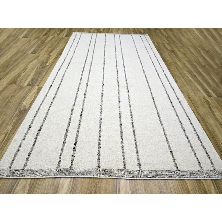 10'0" x 14'0" New Hand Knotted Ivory Wool Rectangle Oriental Rug - MOA10276212