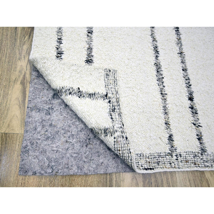 10'0" x 14'0" New Hand Knotted Ivory Wool Rectangle Oriental Rug - MOA10276212