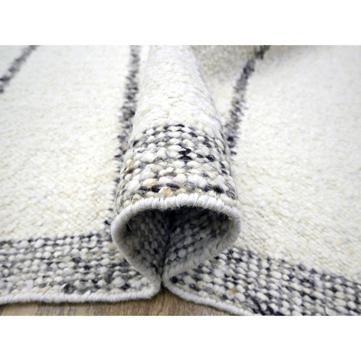 10'0" x 14'0" New Hand Knotted Ivory Wool Rectangle Oriental Rug - MOA10276212
