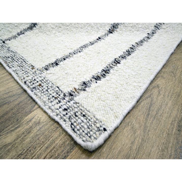 10'0" x 14'0" New Hand Knotted Ivory Wool Rectangle Oriental Rug - MOA10276212