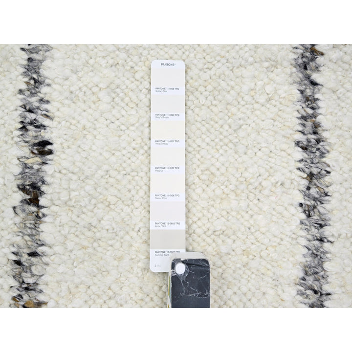10'0" x 14'0" New Hand Knotted Ivory Wool Rectangle Oriental Rug - MOA10276212