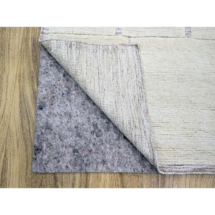 8'0" x 9'9" New Hand Knotted Ivory Wool Rectangle Oriental Rug - MOA10276214