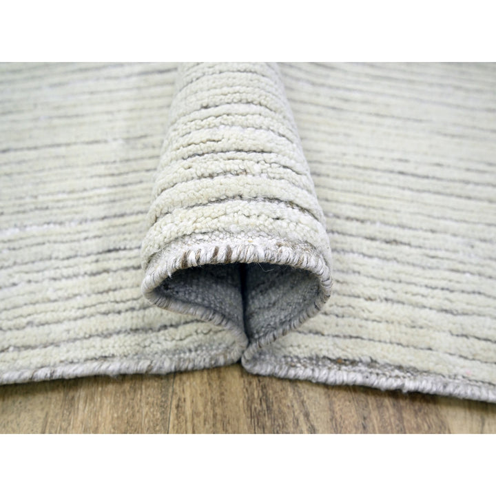 9'0" x 12'0" New Hand Knotted Ivory Wool Rectangle Oriental Rug - MOA10276215