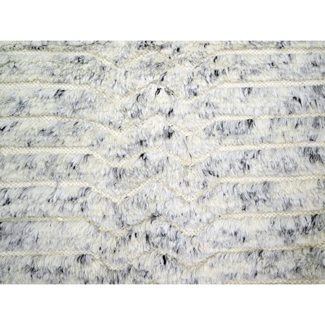 9'4" x 11'10" New Hand Knotted Ivory Wool Rectangle Oriental Rug - MOA10276216
