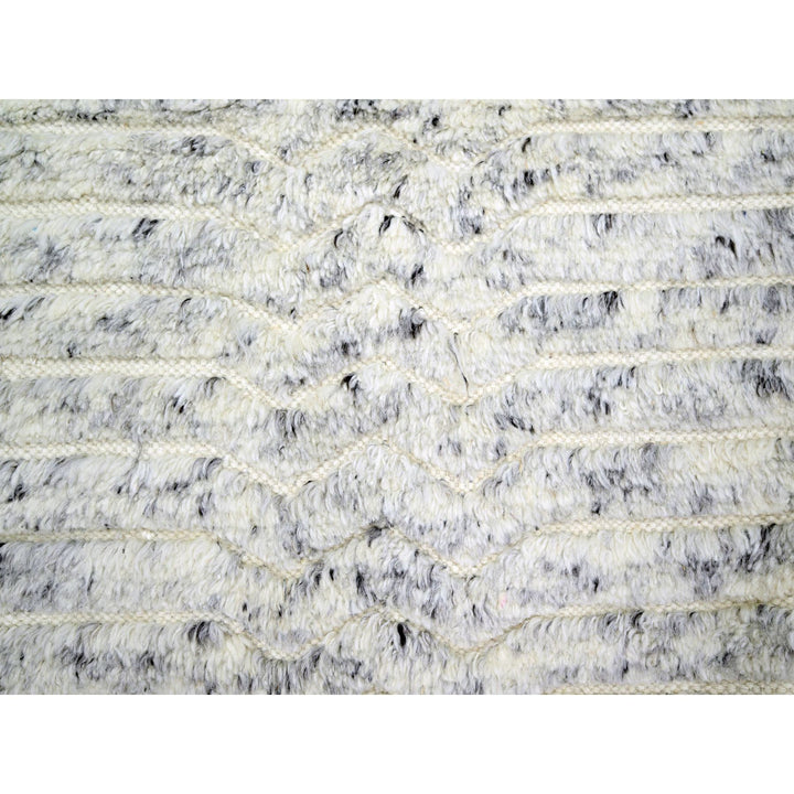 9'4" x 11'10" New Hand Knotted Ivory Wool Rectangle Oriental Rug - MOA10276216
