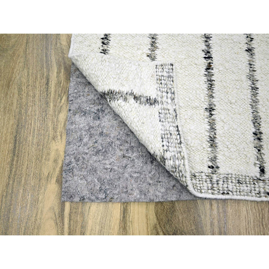 8'2" x 10'2" New Hand Knotted Ivory Wool Rectangle Oriental Rug - MOA10276217
