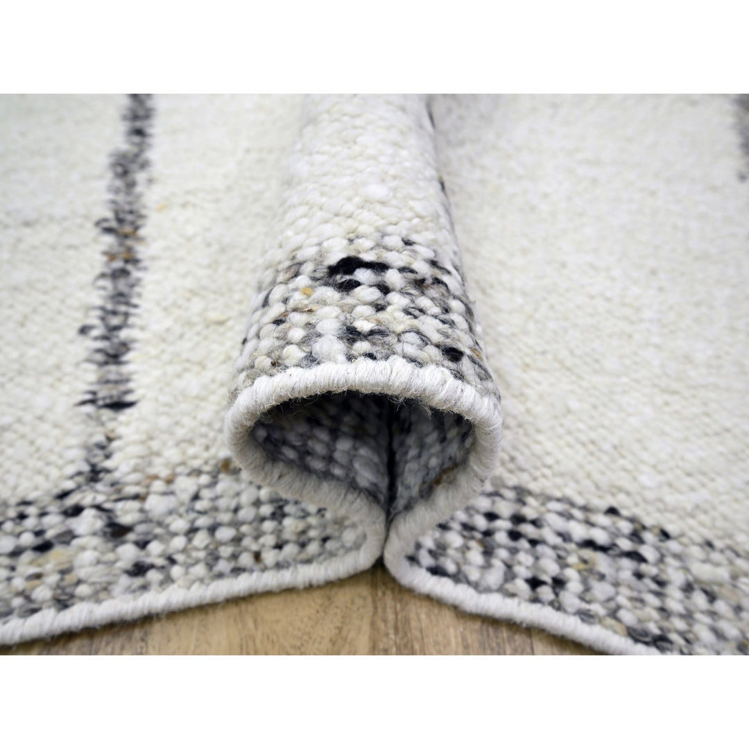 8'2" x 10'2" New Hand Knotted Ivory Wool Rectangle Oriental Rug - MOA10276217