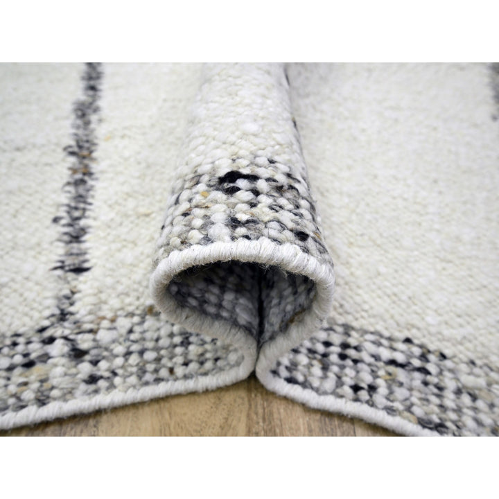 8'2" x 10'2" New Hand Knotted Ivory Wool Rectangle Oriental Rug - MOA10276217