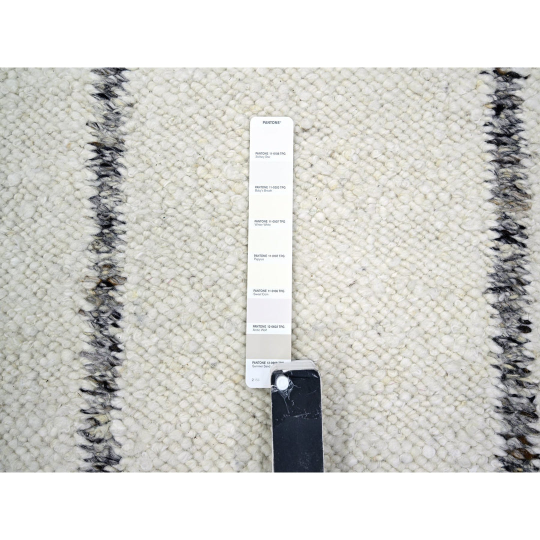 8'2" x 10'2" New Hand Knotted Ivory Wool Rectangle Oriental Rug - MOA10276217