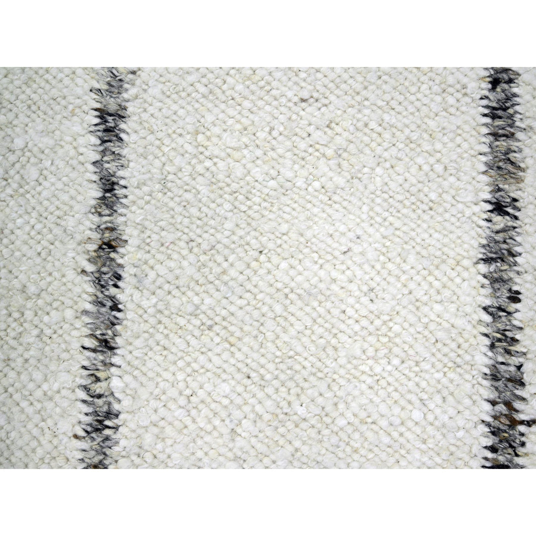 8'2" x 10'2" New Hand Knotted Ivory Wool Rectangle Oriental Rug - MOA10276217