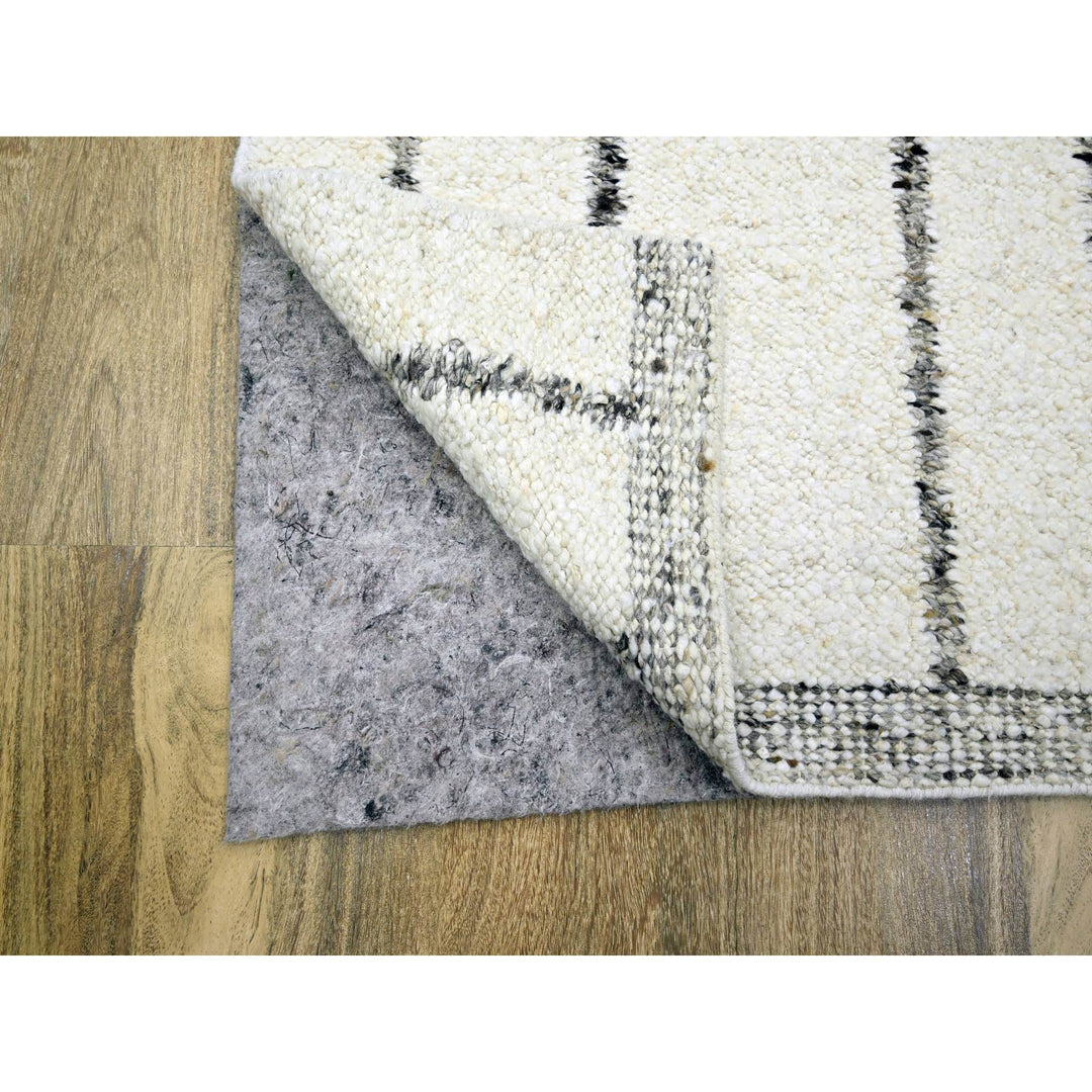 9'3" x 12'1" New Hand Knotted Ivory Wool Rectangle Oriental Rug - MOA10276220