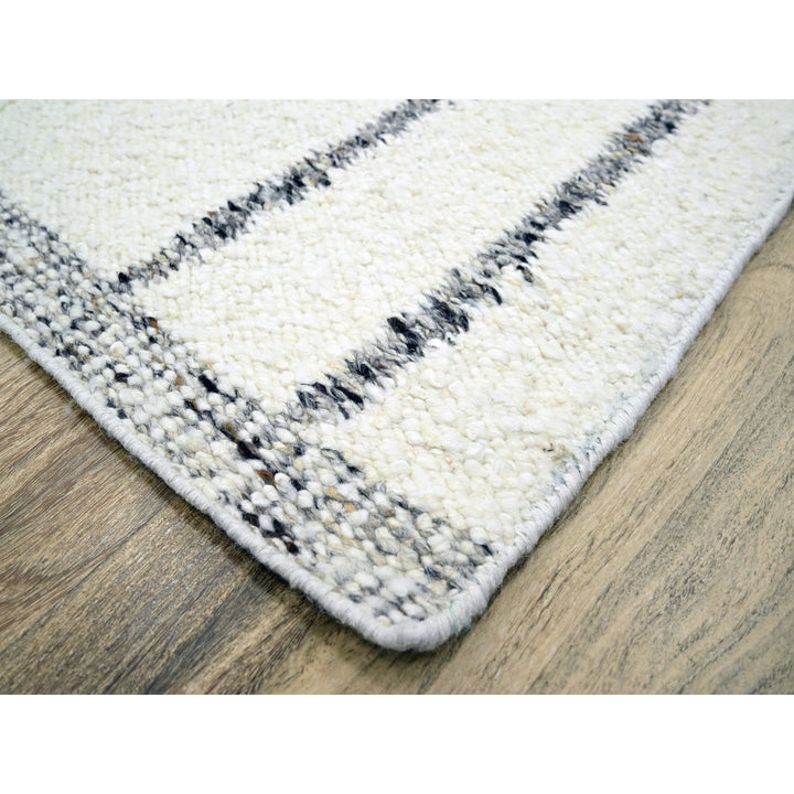 9'3" x 12'1" New Hand Knotted Ivory Wool Rectangle Oriental Rug - MOA10276220