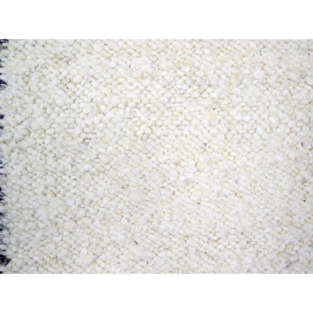 9'3" x 12'1" New Hand Knotted Ivory Wool Rectangle Oriental Rug - MOA10276220