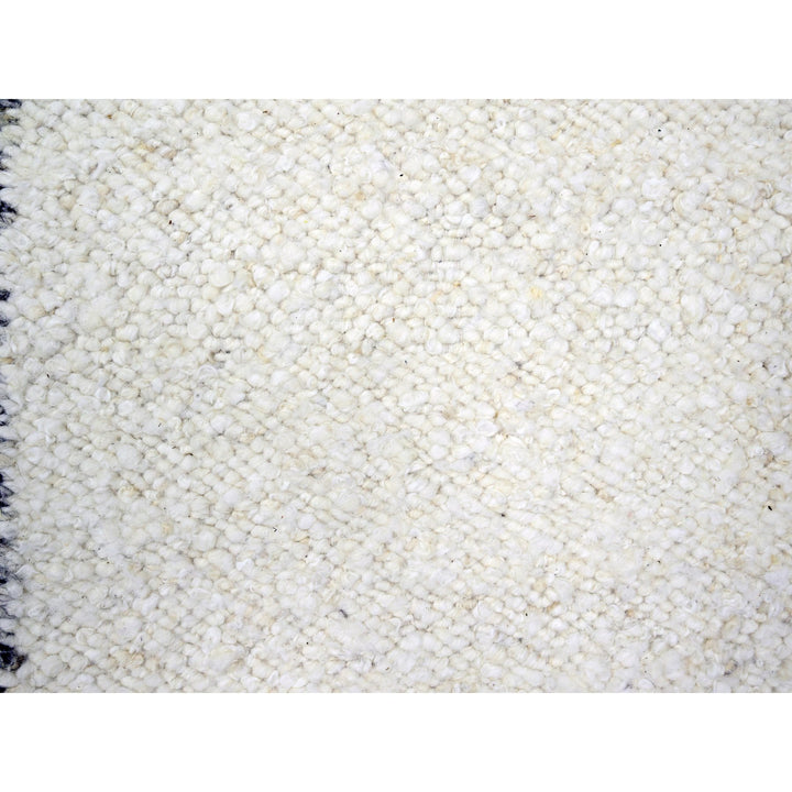 9'3" x 12'1" New Hand Knotted Ivory Wool Rectangle Oriental Rug - MOA10276220