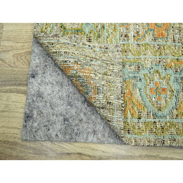 8'1" x 10'1" New Hand Knotted Beige Wool Rectangle Oriental Rug - MOA10276221