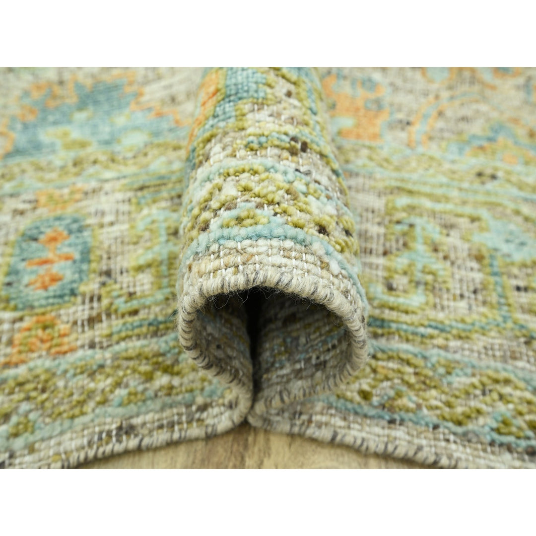 8'1" x 10'1" New Hand Knotted Beige Wool Rectangle Oriental Rug - MOA10276221