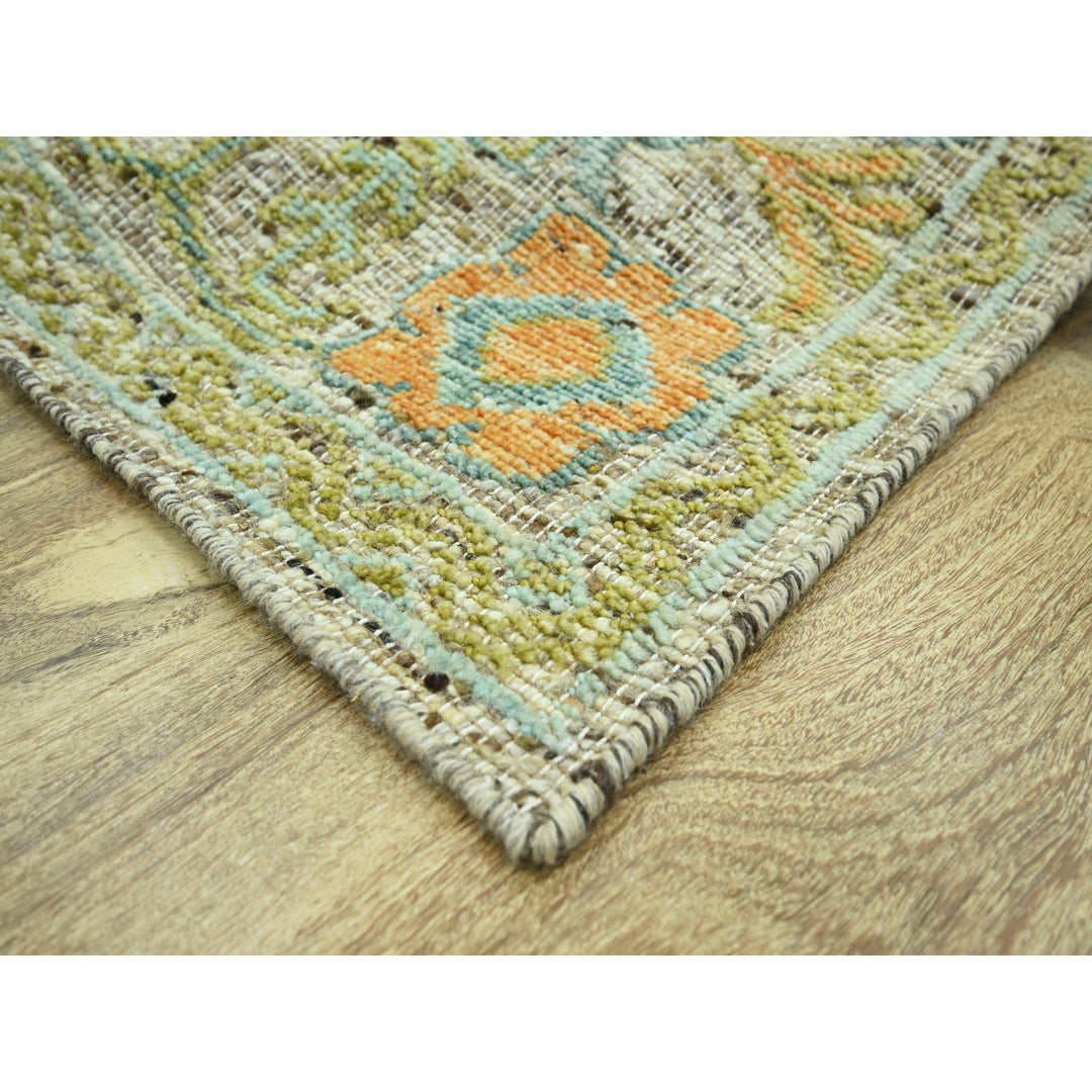 8'1" x 10'1" New Hand Knotted Beige Wool Rectangle Oriental Rug - MOA10276221
