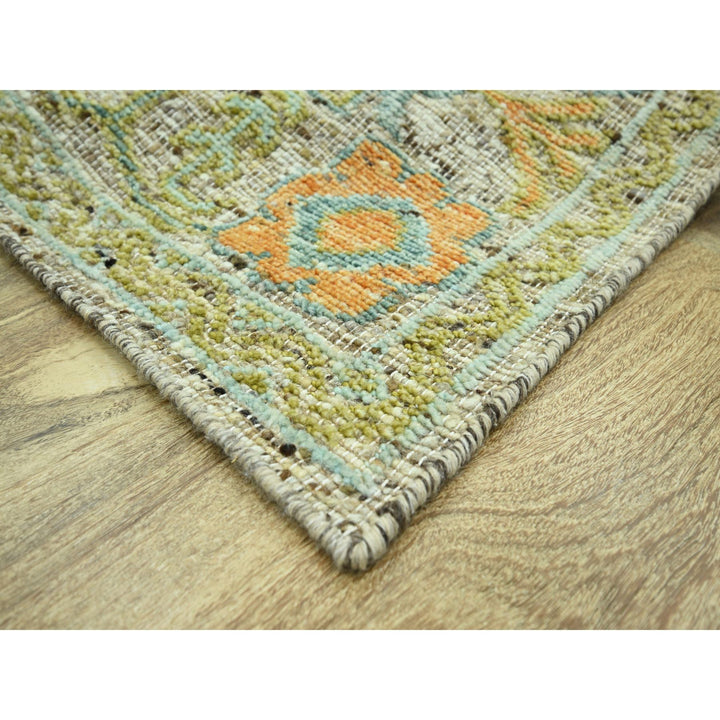 8'1" x 10'1" New Hand Knotted Beige Wool Rectangle Oriental Rug - MOA10276221
