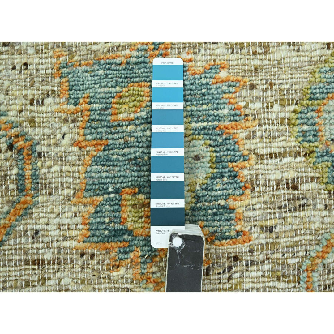 8'1" x 10'1" New Hand Knotted Beige Wool Rectangle Oriental Rug - MOA10276221