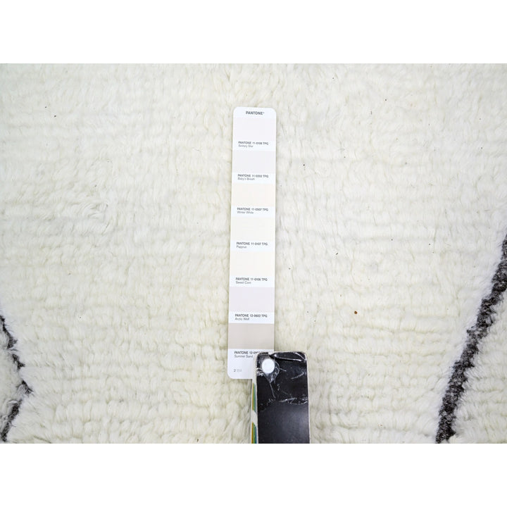 9'2" x 12'1" New Hand Knotted Ivory Wool Rectangle Oriental Rug - MOA10276222