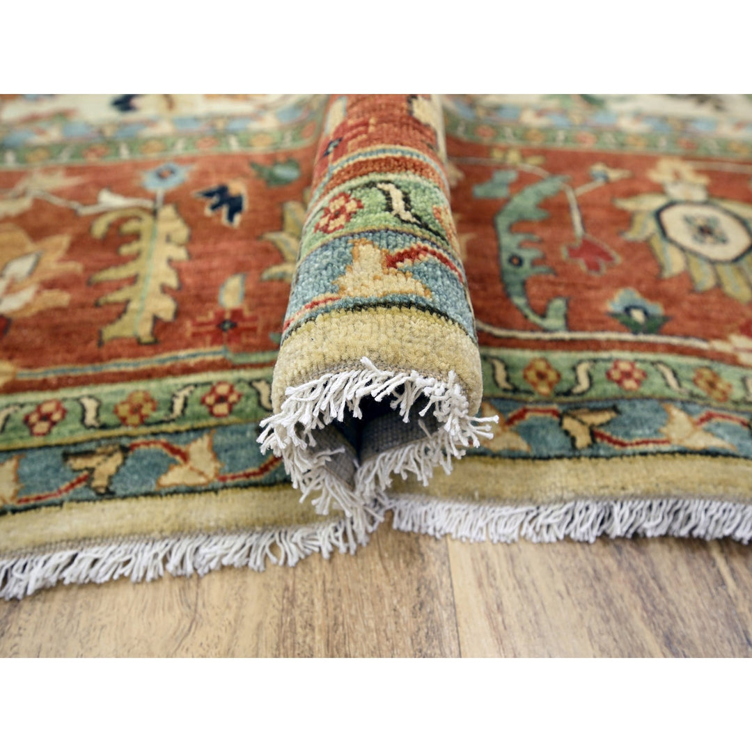 9'11" x 14'3" New Hand Knotted Ivory Wool Rectangle Oriental Rug - MOA10276223