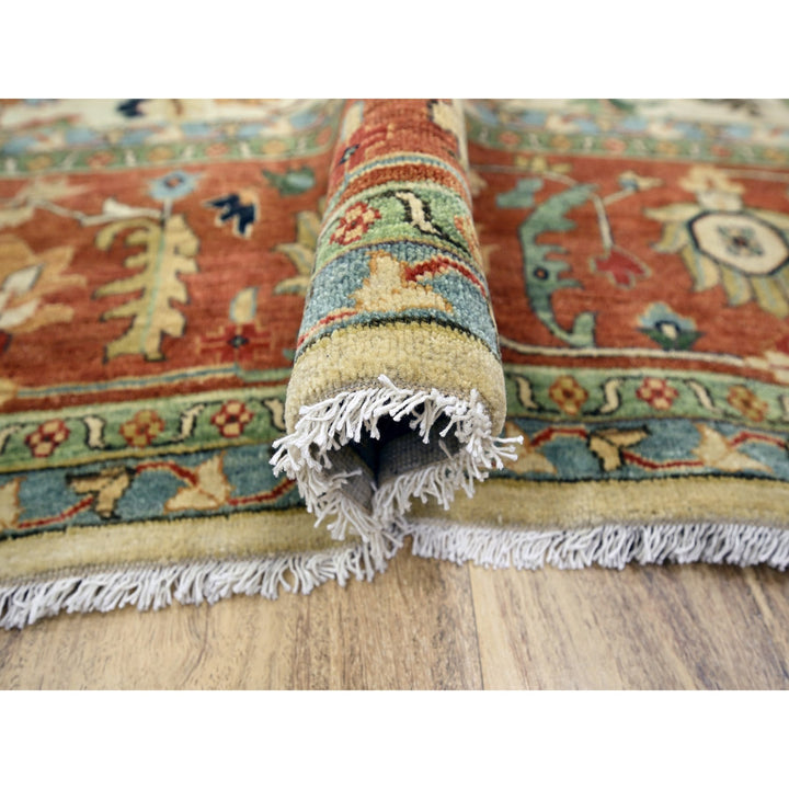 9'11" x 14'3" New Hand Knotted Ivory Wool Rectangle Oriental Rug - MOA10276223