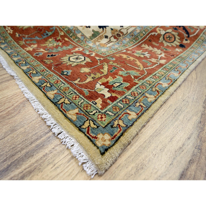 9'11" x 14'3" New Hand Knotted Ivory Wool Rectangle Oriental Rug - MOA10276223