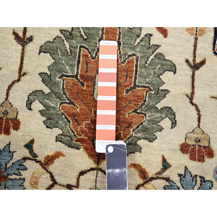 9'11" x 14'3" New Hand Knotted Ivory Wool Rectangle Oriental Rug - MOA10276223