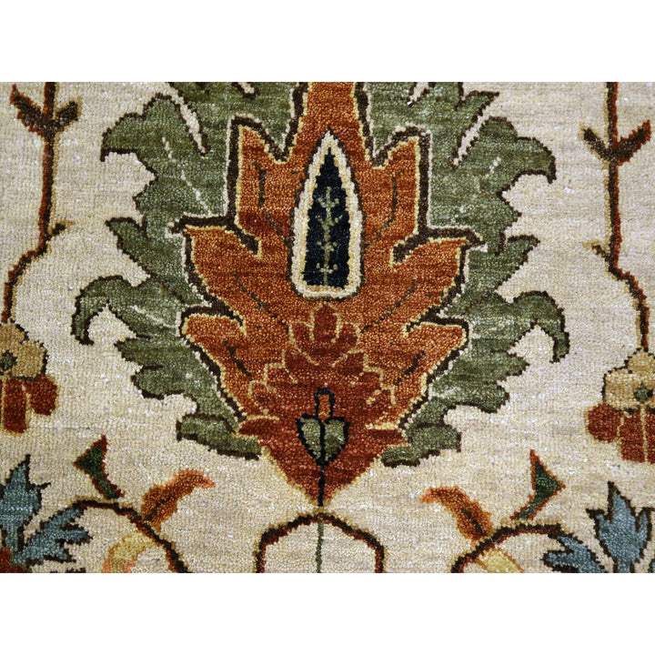 9'11" x 14'3" New Hand Knotted Ivory Wool Rectangle Oriental Rug - MOA10276223