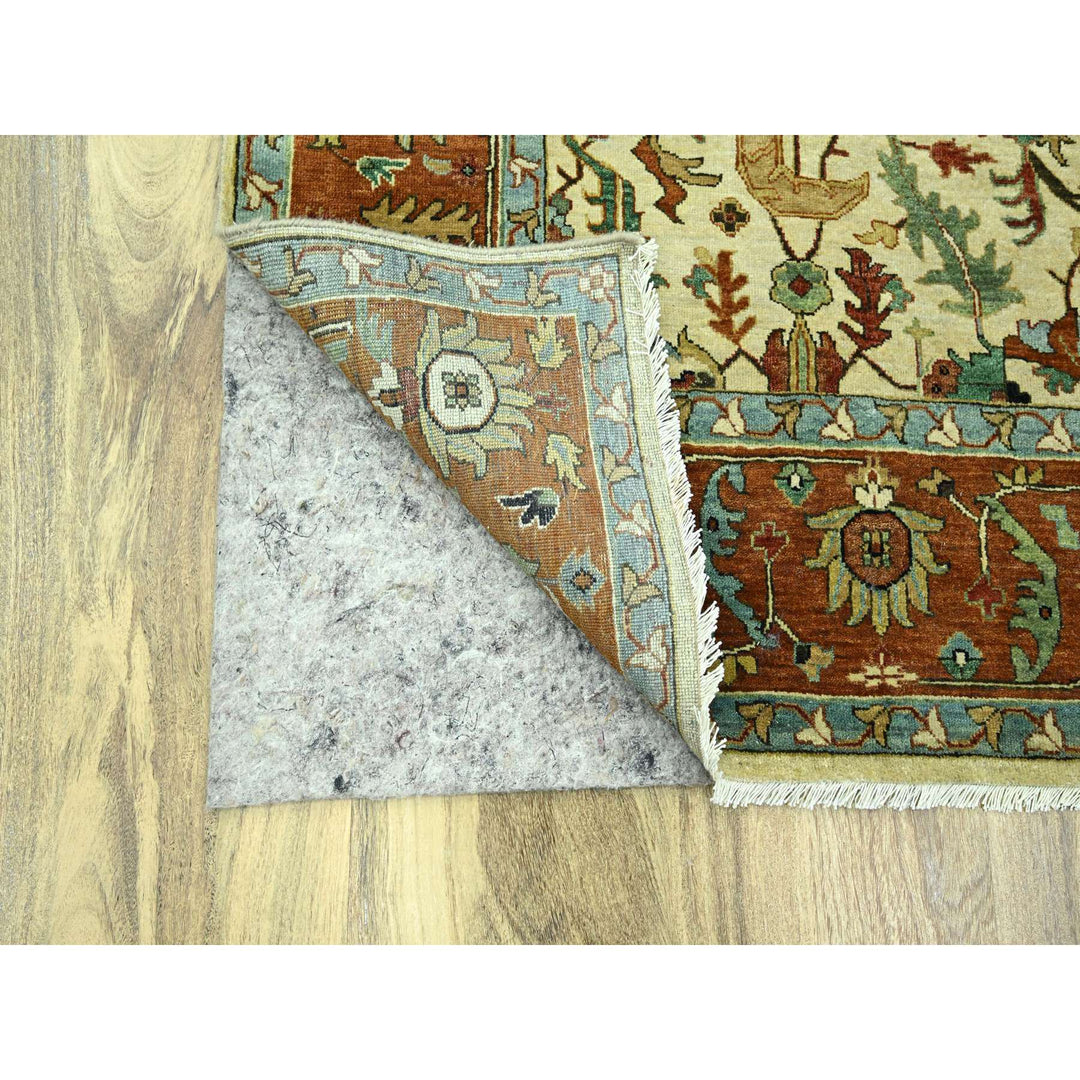 7'10" x 10'3" New Hand Knotted Ivory Wool Rectangle Oriental Rug - MOA10276225
