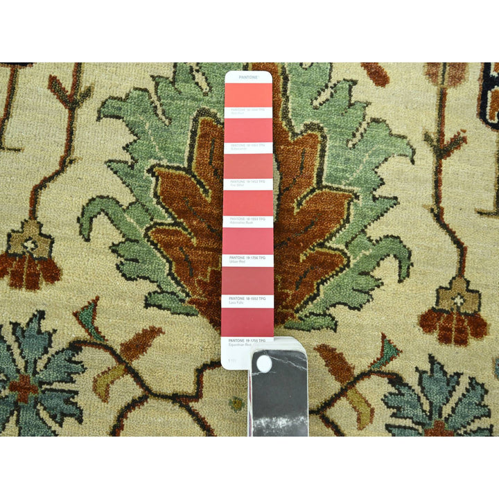 7'10" x 10'3" New Hand Knotted Ivory Wool Rectangle Oriental Rug - MOA10276225