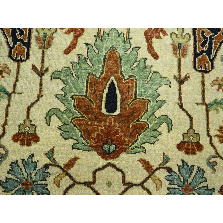 7'10" x 10'3" New Hand Knotted Ivory Wool Rectangle Oriental Rug - MOA10276225