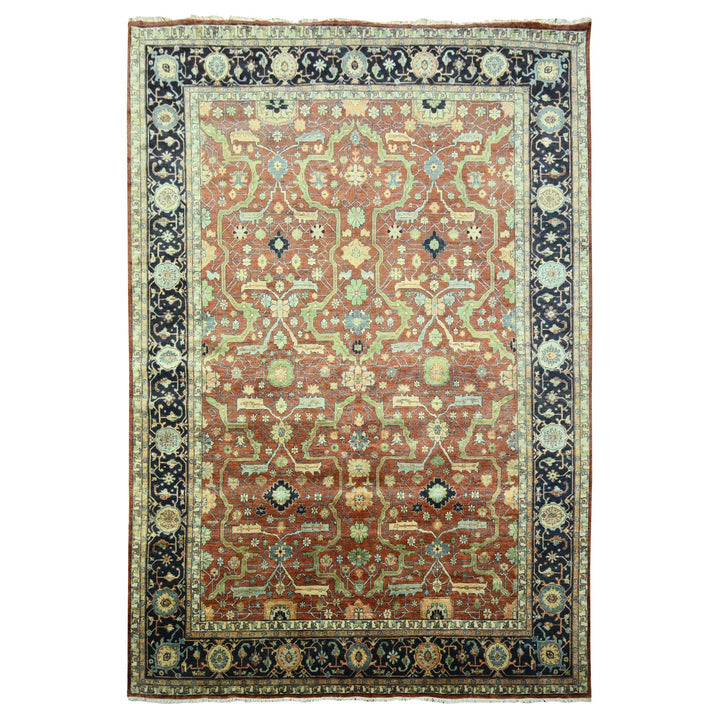 10'0" x 13'10" New Hand Knotted Red Wool Rectangle Oriental Rug - MOA10276226