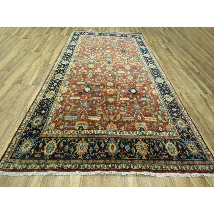 10'0" x 13'10" New Hand Knotted Red Wool Rectangle Oriental Rug - MOA10276226