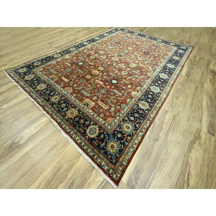 10'0" x 13'10" New Hand Knotted Red Wool Rectangle Oriental Rug - MOA10276226