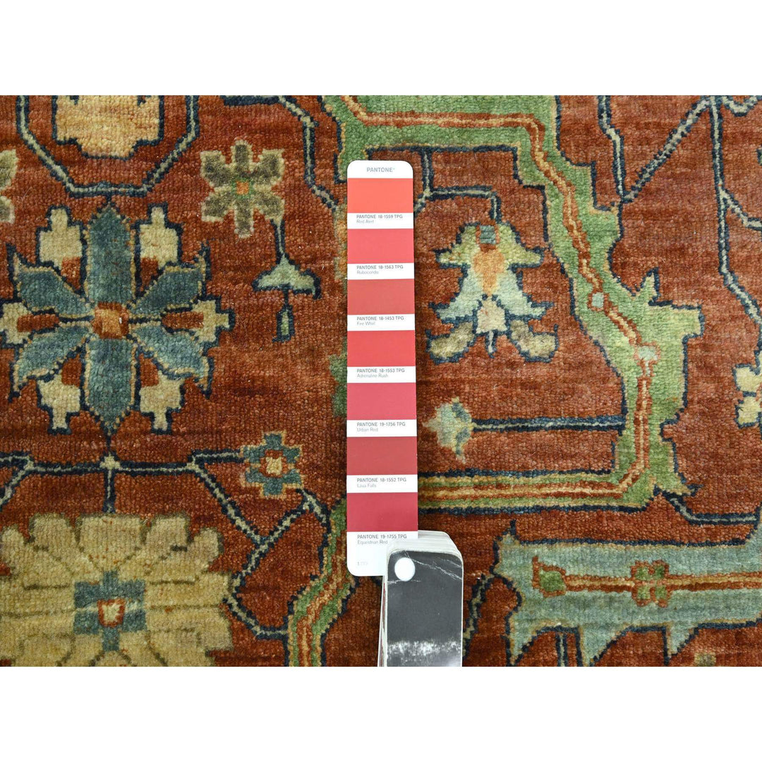 10'0" x 13'10" New Hand Knotted Red Wool Rectangle Oriental Rug - MOA10276226