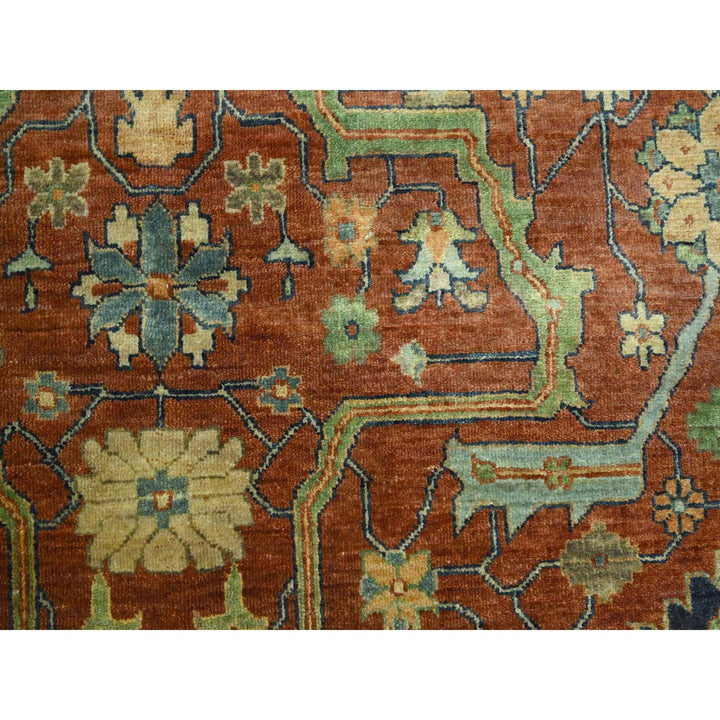 10'0" x 13'10" New Hand Knotted Red Wool Rectangle Oriental Rug - MOA10276226