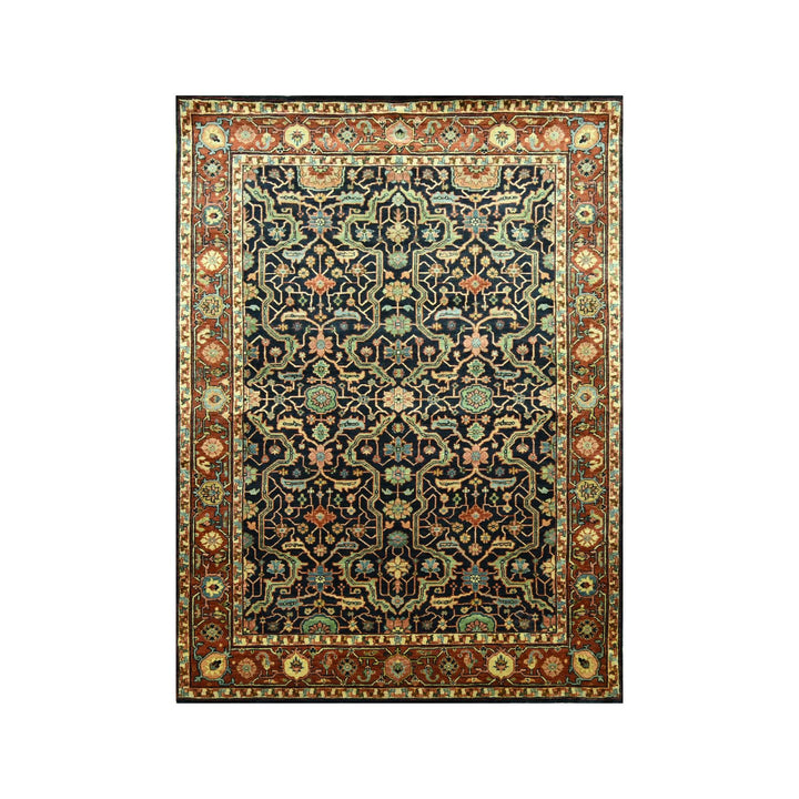 5'3" x 7'1" New Hand Knotted Blue Wool Rectangle Oriental Rug - MOA10276230