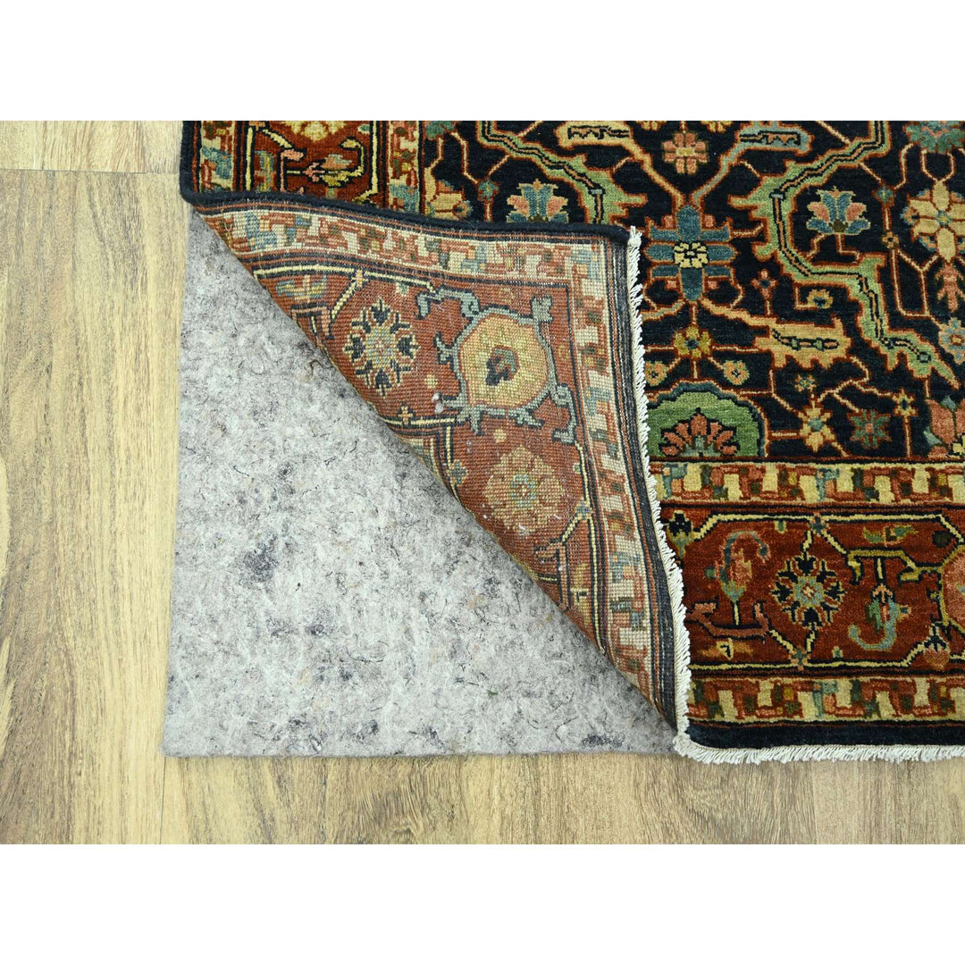 5'3" x 7'1" New Hand Knotted Blue Wool Rectangle Oriental Rug - MOA10276230