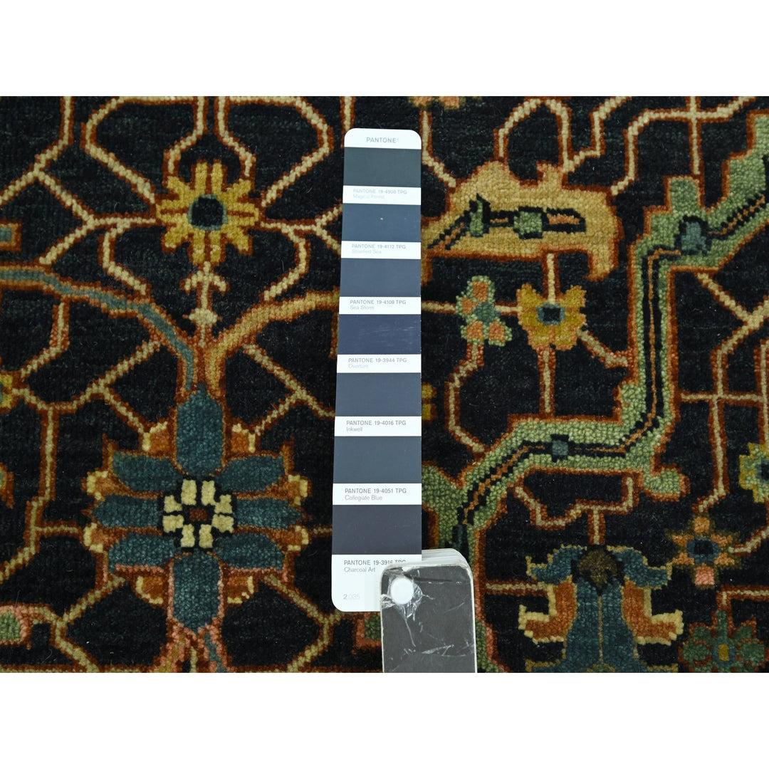 4'1" x 5'11" New Hand Knotted Blue Wool Rectangle Oriental Rug - MOA10276231