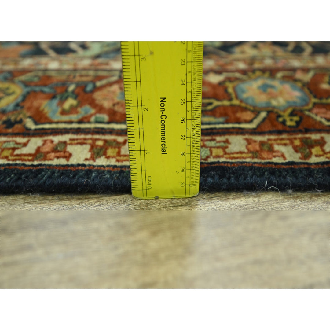 4'1" x 5'11" New Hand Knotted Blue Wool Rectangle Oriental Rug - MOA10276231