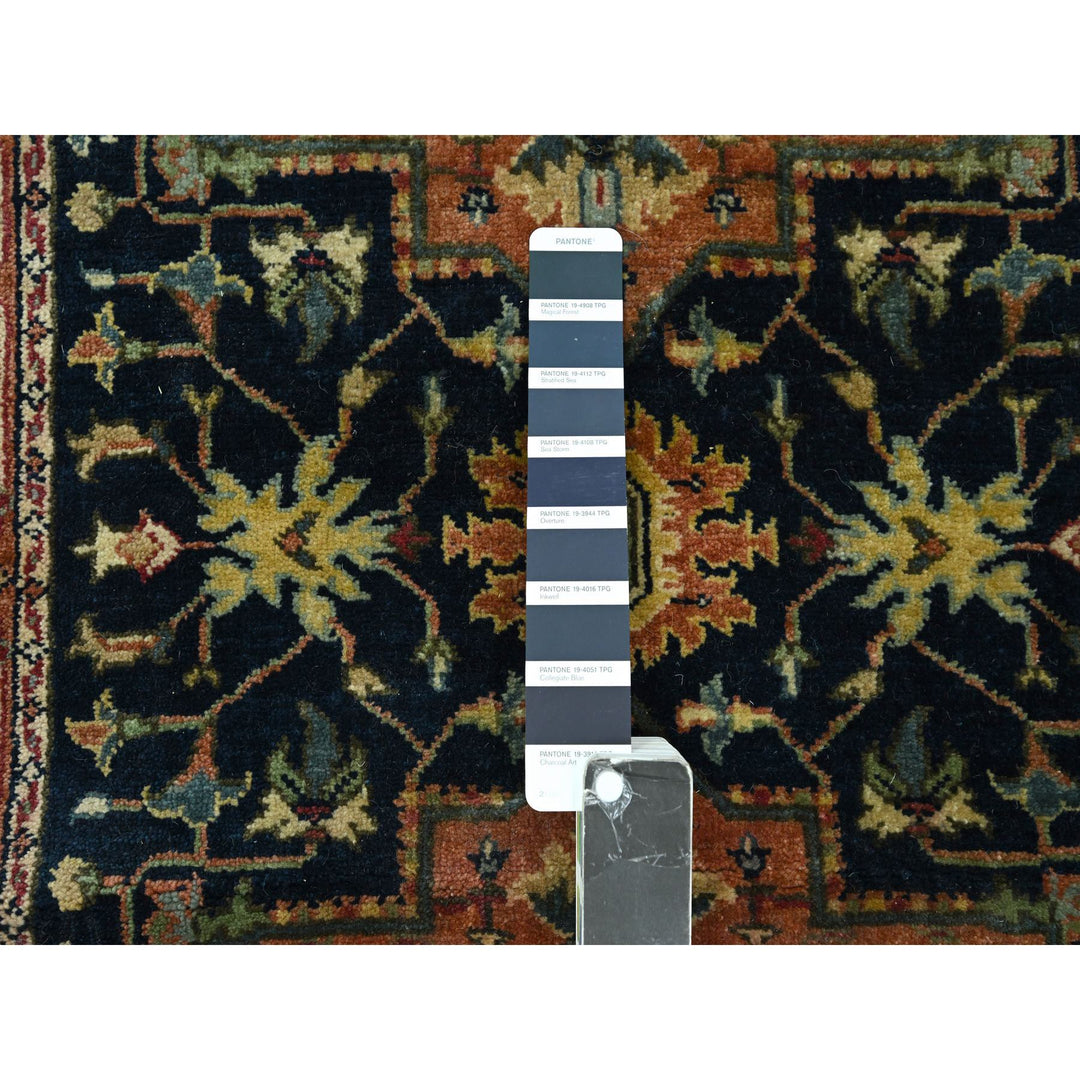 2'8" x 21'8" New Hand Knotted Blue Wool Runner Oriental Rug - MOA10276232