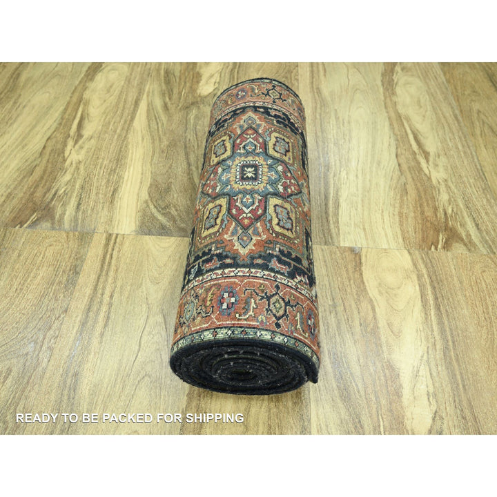 2'8" x 21'8" New Hand Knotted Blue Wool Runner Oriental Rug - MOA10276232